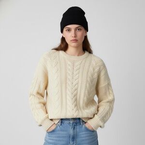 VINTAGE WOOL FISHERMAN SWEATER KNIT